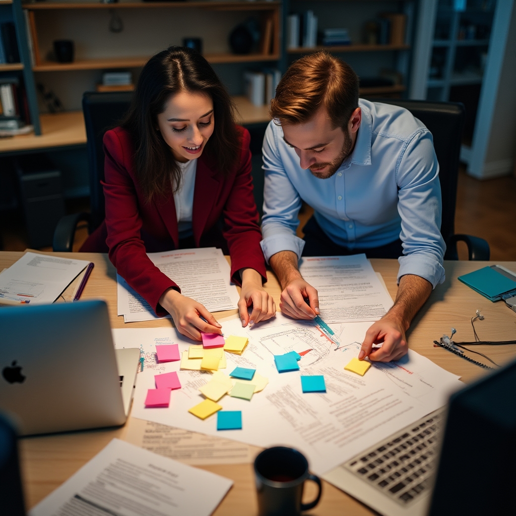 Redaktionsteam arbeitet gemeinsam an Finanzartikeln