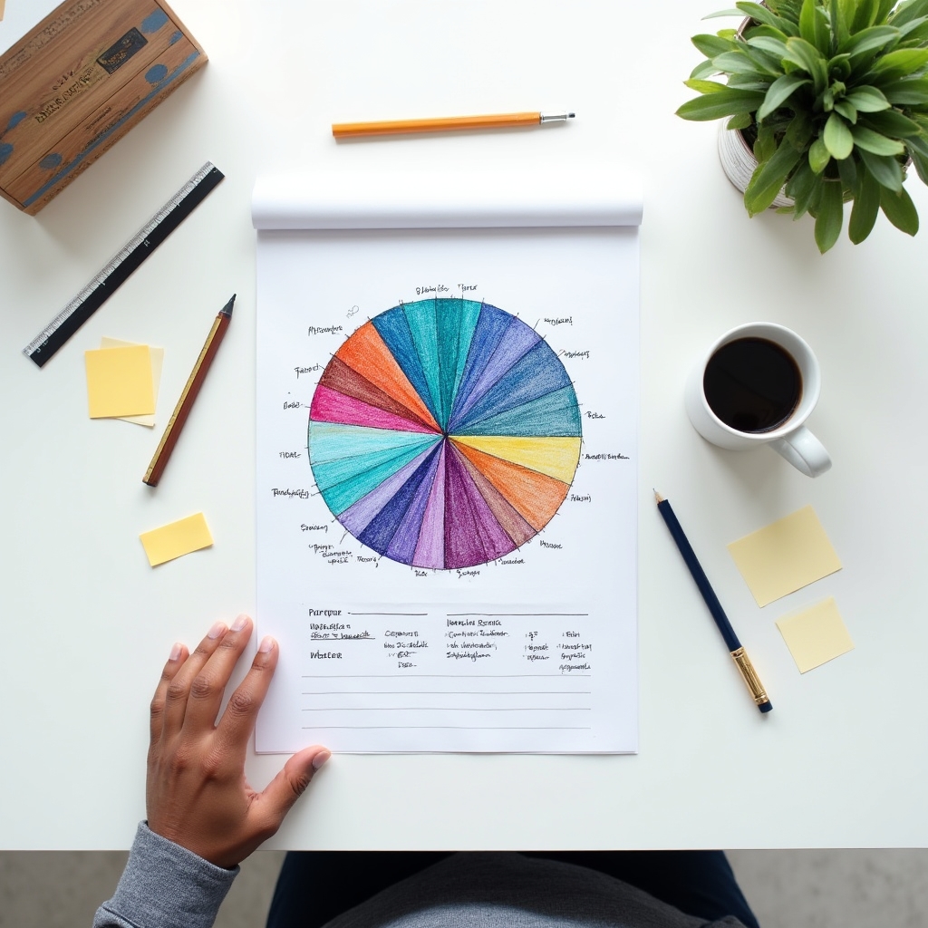 Visuelle Darstellung von ETF-Diversifikation mit farbigen Segmenten